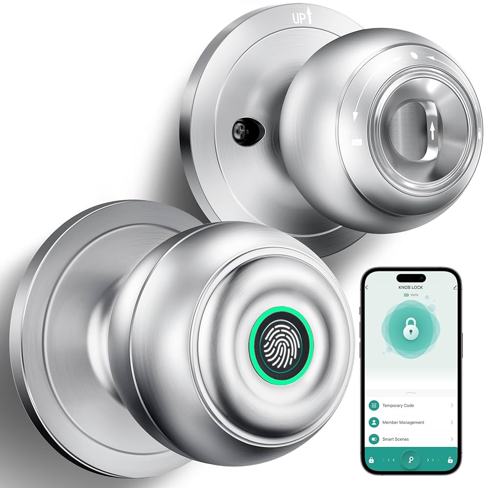 Smart Round Door Lock Ball Lock Household Smart Lock One Hold Open Fingerprint Lock