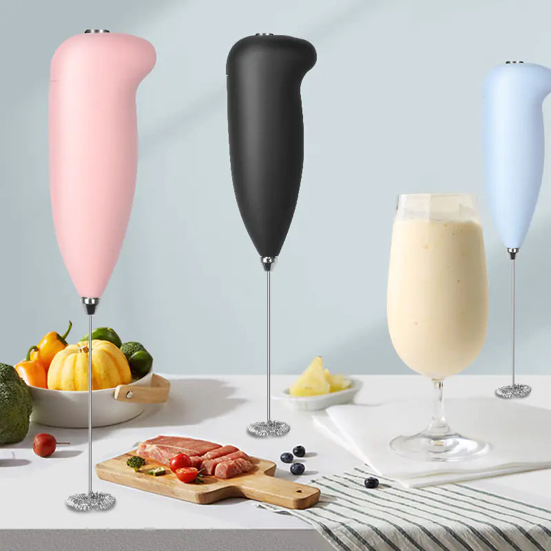 Electric Milk Frother and Mini Egg Beater for Kitchen