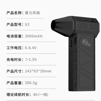 JETDRY MINI Turbo Fan Handheld Outdoor Blower (1 Unit)